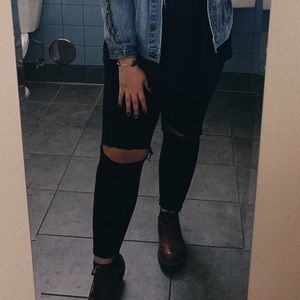 American Eagle Outfitters black slash skinny jeans